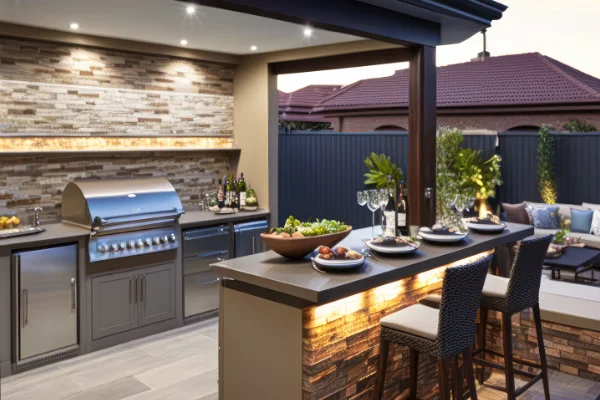 Make the most of your backyard with an outdoor kitchen.